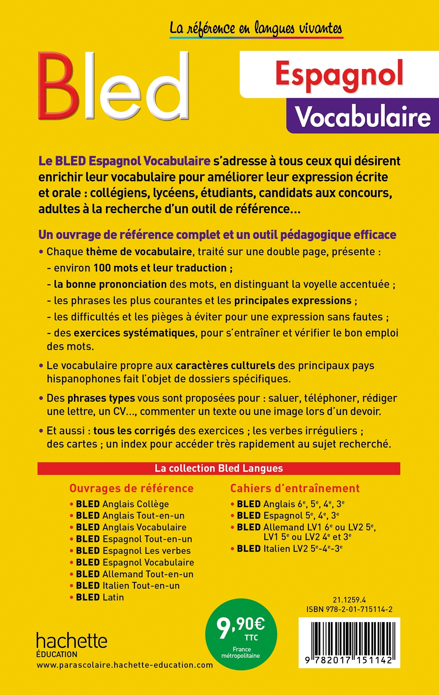 Bled Espagnol Vocabulaire - Odile Cleren Montaufray, Michelle Froger - HACHETTE EDUC
