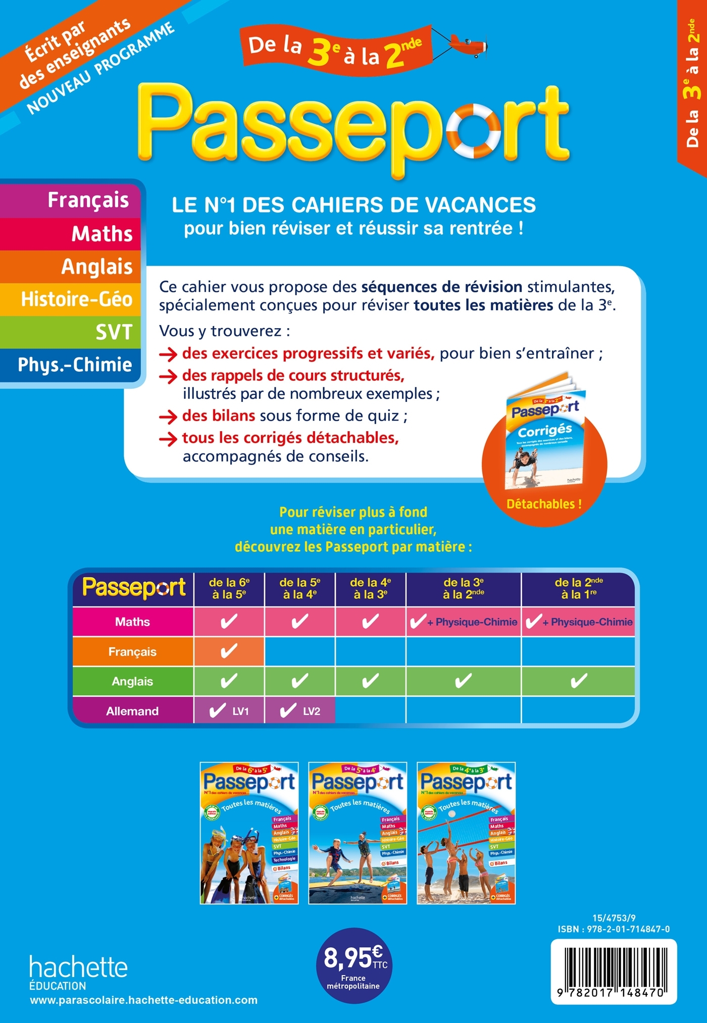 Passeport - Toutes les matières - De la 3e à la 2de - Cahier de vacances 2025 - Christophe Douay, Cécile Pellissier, Elizabeth Louise Cazenave-Oaten, Sébastien Dessaint, Christophe Saïsse, Fabienne Ottevaere, Christophe Douay, Cécile Pellissier, Elizabeth