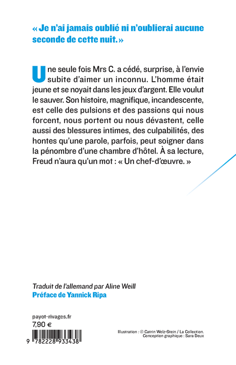 Vingt-quatre heures de la vie d'une femme - Stefan Zweig, Yannick Ripa, Aline Weill - PAYOT
