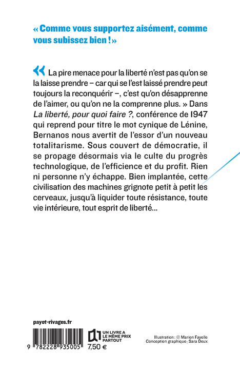 La liberté, pour quoi faire ? - Georges Bernanos, Jean Birnbaum - PAYOT