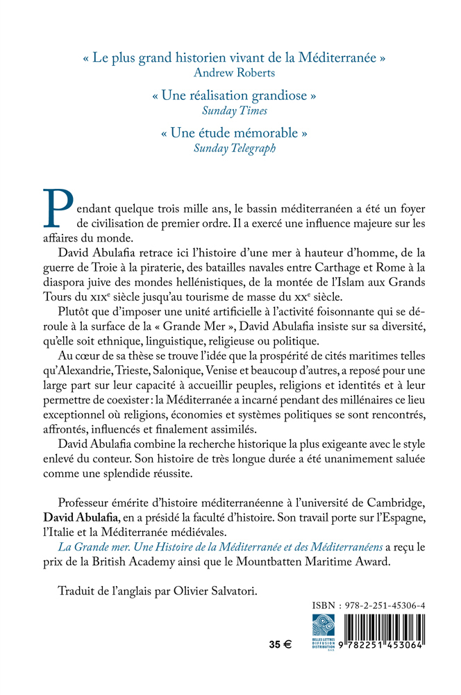 La Grande Mer - David Abulafia, Olivier Salvatori - BELLES LETTRES