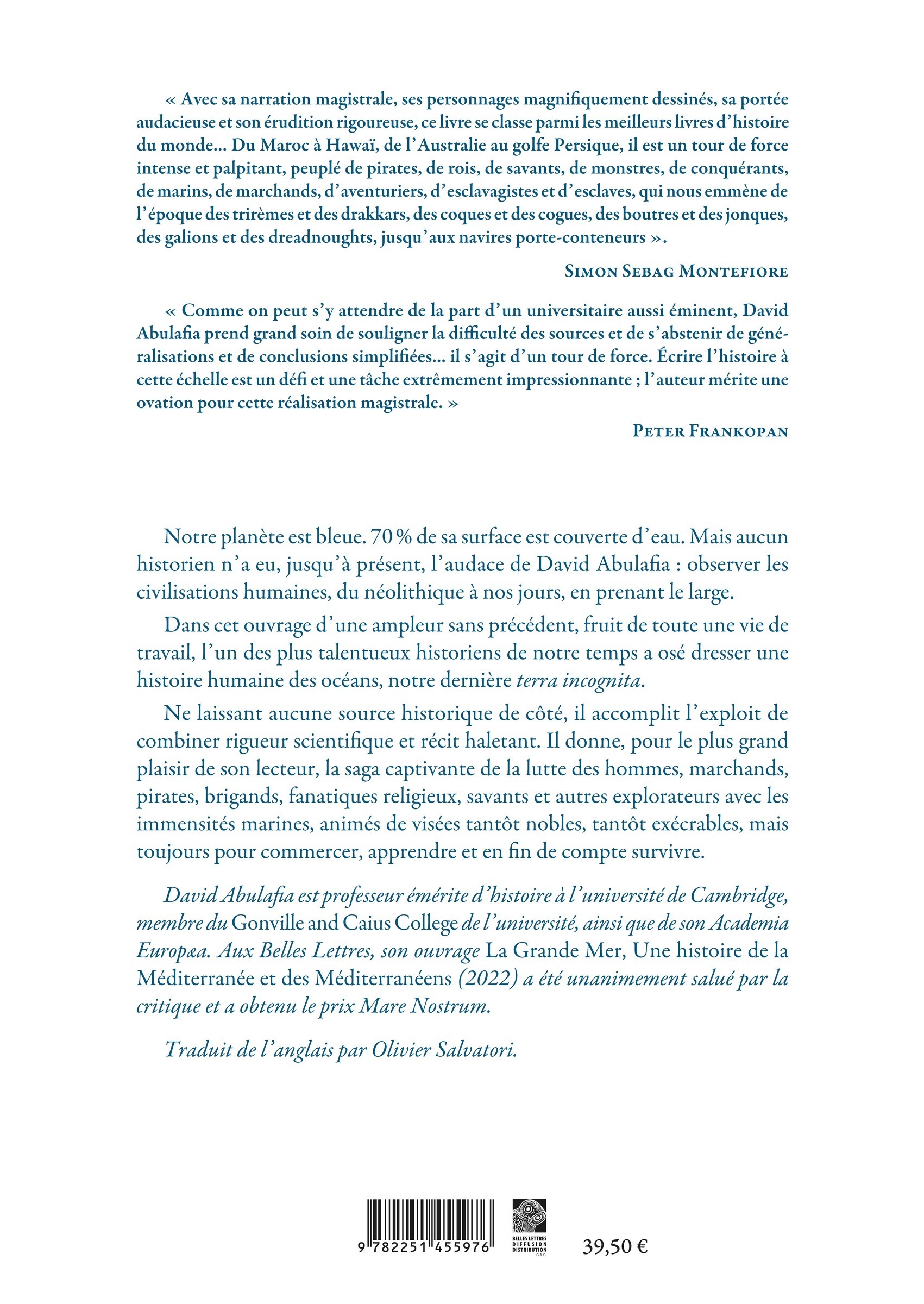 La Mer sans limites - David Abulafia, Olivier Salvatori - BELLES LETTRES