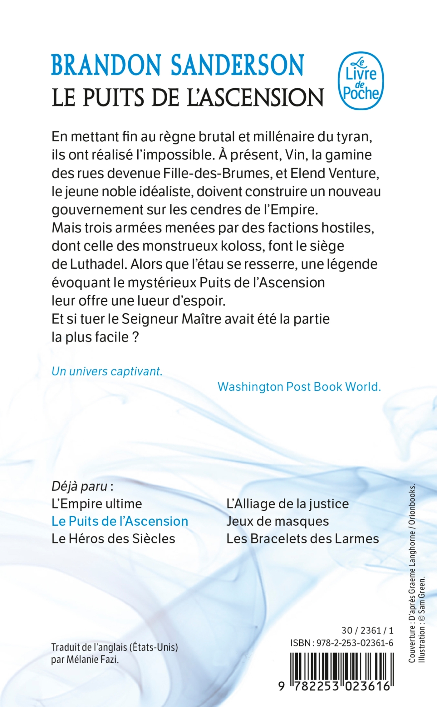 Le Puits de l'ascension (Fils-des-Brumes, Tome 2) - Brandon Sanderson, Brandon Sanderson - LGF