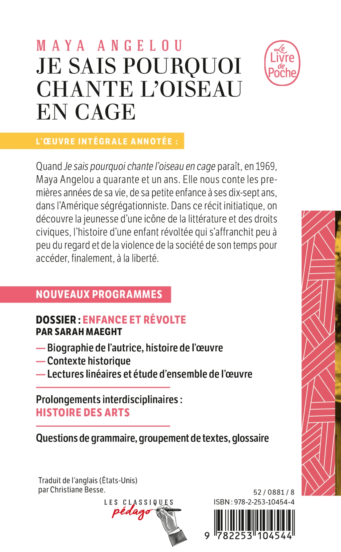 Je sais pourquoi chante l'oiseau en cage (Edition pédagogique) - Maya Angelou - LGF