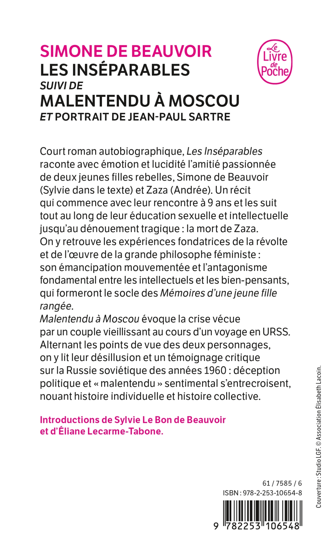 Les inséparables suivi de Malentendu à Moscou - Simone de Beauvoir - LGF