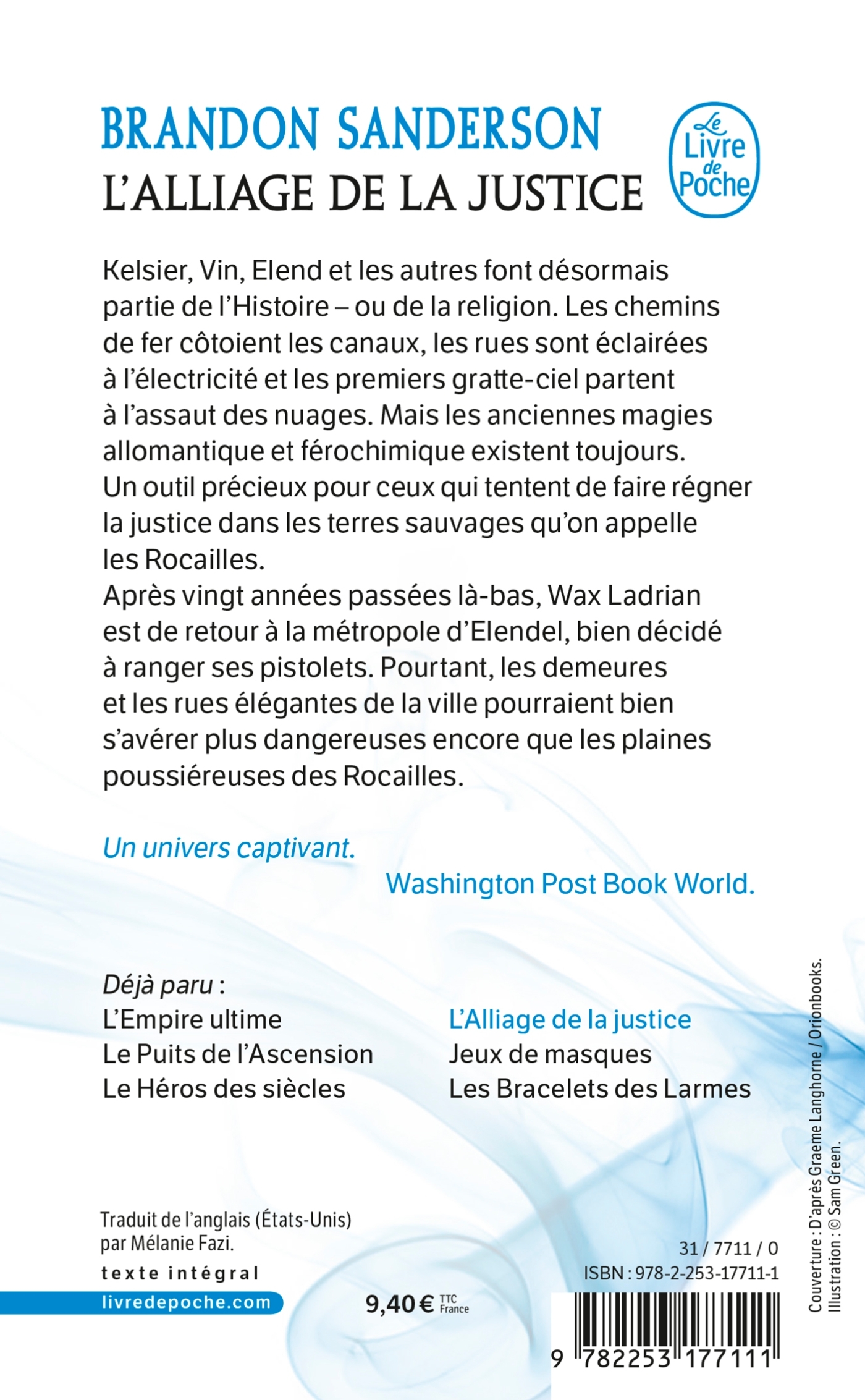 L'Alliage de la justice (Fils-des-Brumes : Wax & Wayne, Tome 1) - Brandon Sanderson, Brandon Sanderson - LGF
