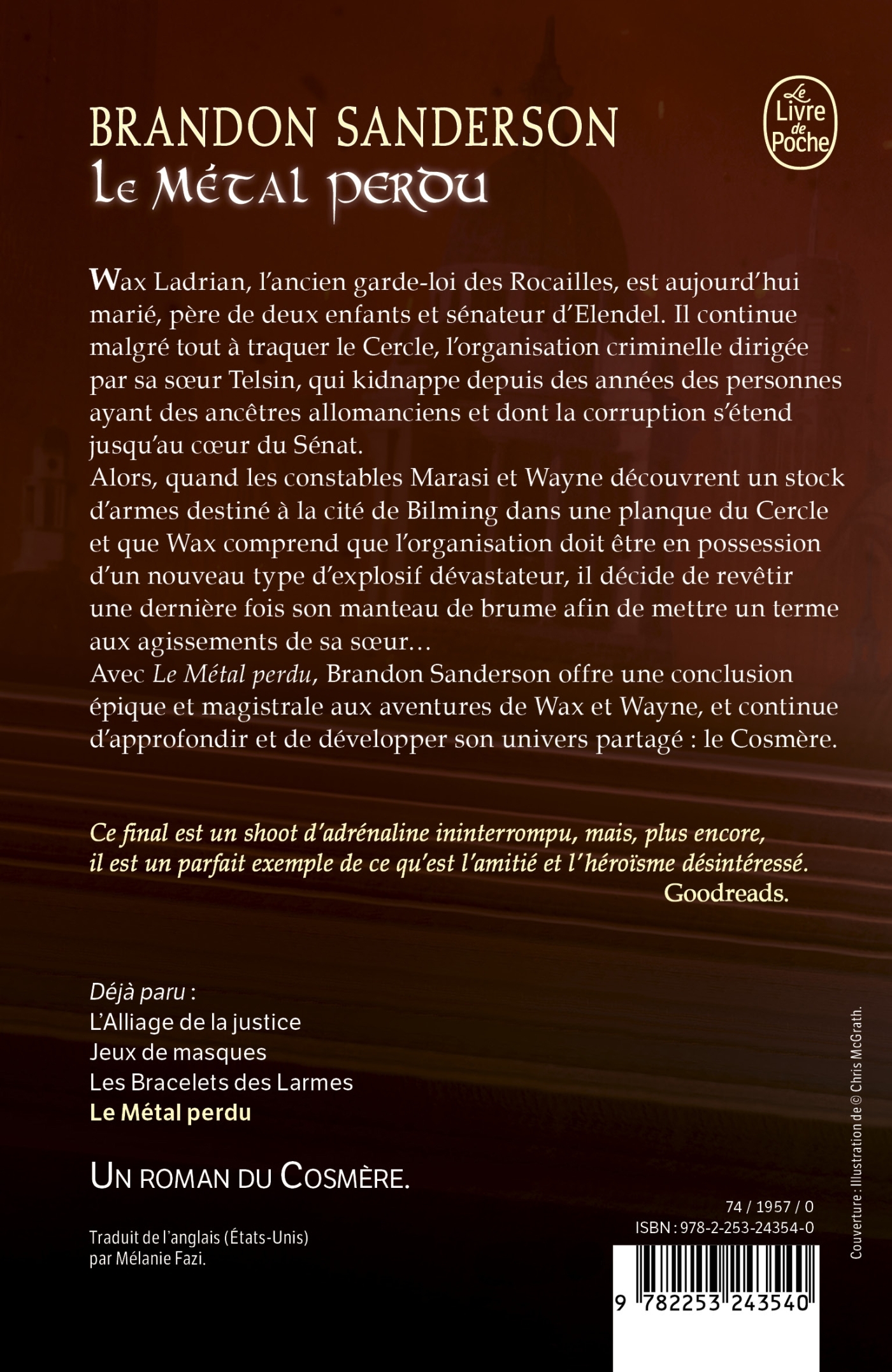Le Métal perdu (Fils-des-Brumes : Wax & Wayne, Tome 4) - Brandon Sanderson, Brandon Sanderson - LGF