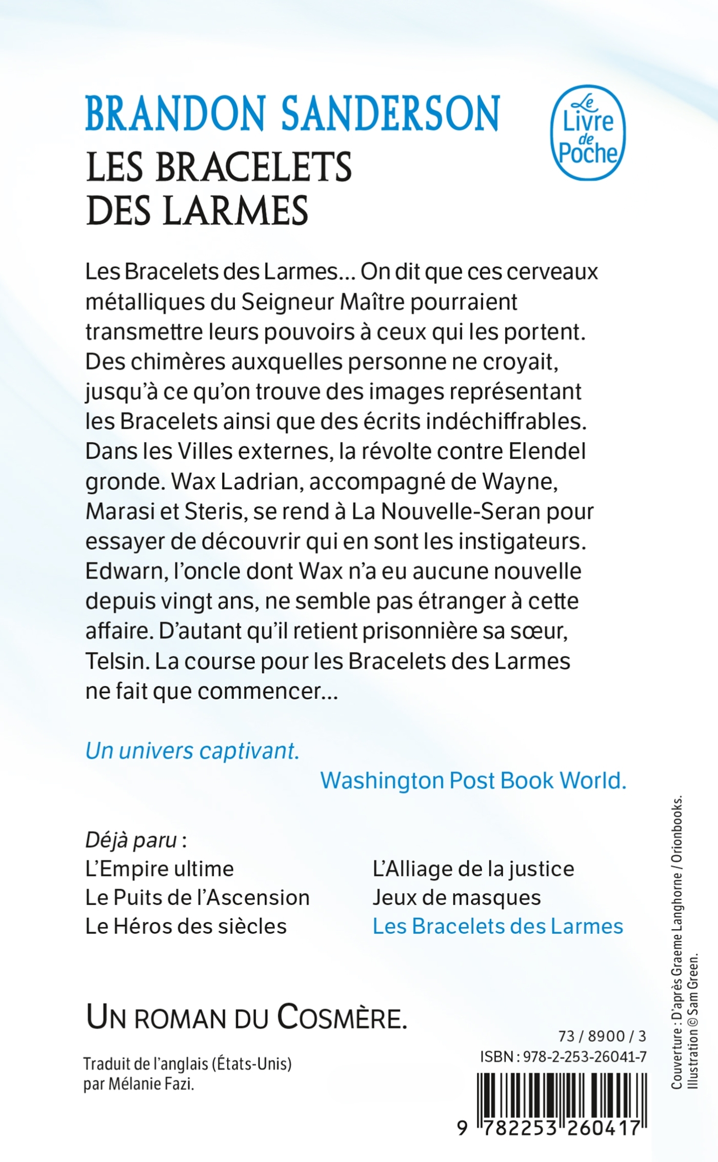Les Bracelets des Larmes (Fils-des-Brumes : Wax & Wayne, Tome 3) - Brandon Sanderson, Brandon Sanderson - LGF