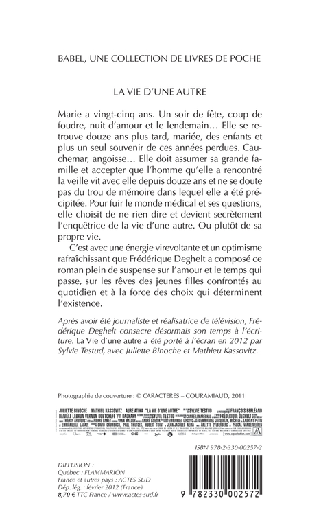 La Vie d'une autre - Frédérique Deghelt, Frédérique Deghelt - ACTES SUD