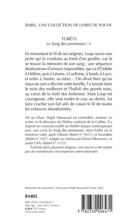 Forêts - Wajdi Mouawad, Wajdi Mouawad - ACTES SUD