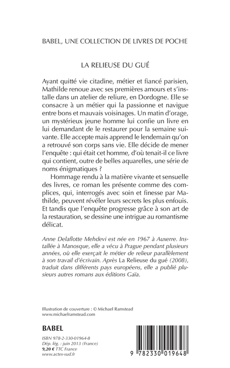 La Relieuse du gué - Anne Delaflotte Mehdevi - ACTES SUD