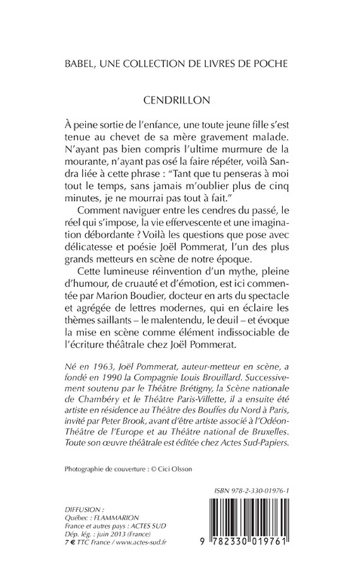 Cendrillon - Joël Pommerat, Cici Olsson, Marion Boudier, Joël Pommerat, Cici Olsson, Marion Boudier - ACTES SUD