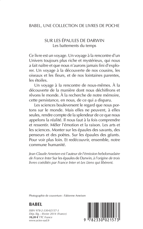 Sur les épaules de Darwin Vol. 1 - Jean Claude Ameisen - ACTES SUD