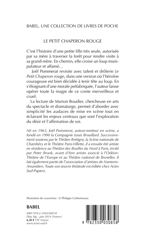 Le Petit Chaperon rouge - Joël Pommerat, Marion Boudier, Joël Pommerat, Marion Boudier - ACTES SUD
