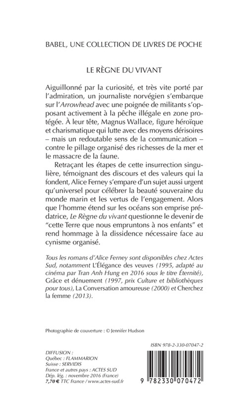 Le Règne du vivant - Alice Ferney, Alice Ferney - ACTES SUD