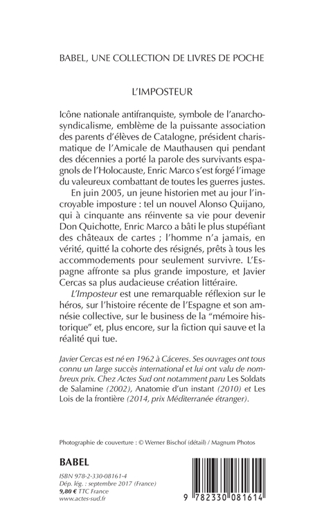 L'Imposteur - Javier Cercas, Elisabeth Beyer, Aleksandar Grujicic, Javier Cercas, Elisabeth Beyer, Aleksandar Grujicic - ACTES SUD