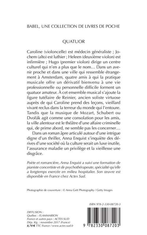 Quatuor - Anna Enquist, Emmanuelle Tardif, Anna Enquist, Emmanuelle Tardif - ACTES SUD