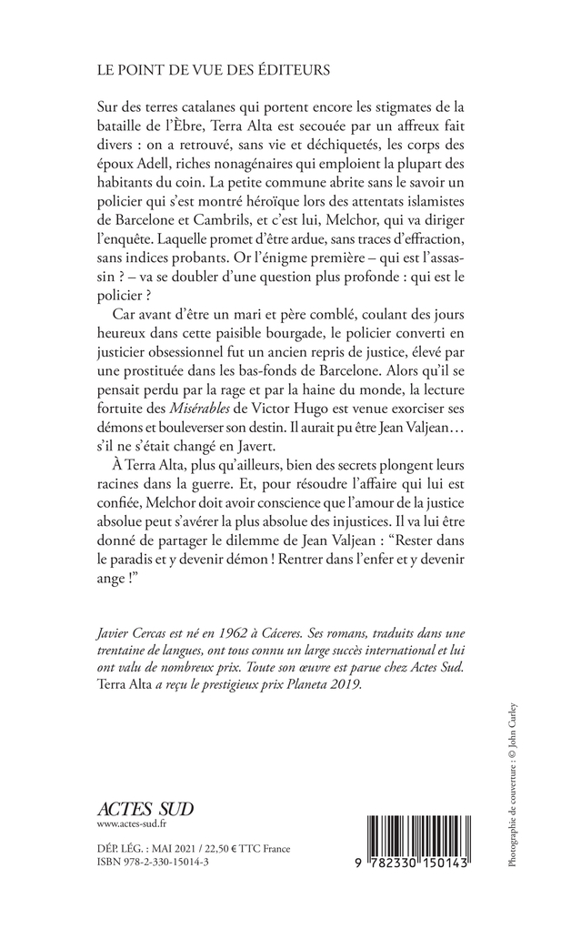 Terra Alta - Javier Cercas, Karine Louesdon, Aleksandar Grujicic, Javier Cercas, Karine Louesdon, Aleksandar Grujicic - ACTES SUD
