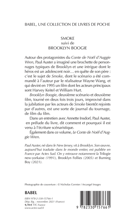 Smoke suivi de Brooklyn Boogie - Paul Auster, Marie-Catherine Vacher, Christine Le Boeuf, Paul Auster, Marie-Catherine Vacher, Christine Le Boeuf - ACTES SUD