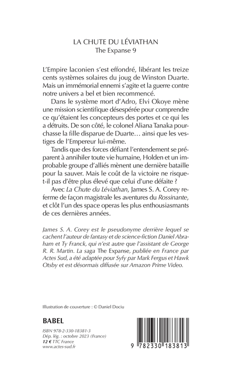 La Chute du Léviathan - James s. a. Corey, Yannis Urano, James s. a. Corey, Yannis Urano - ACTES SUD