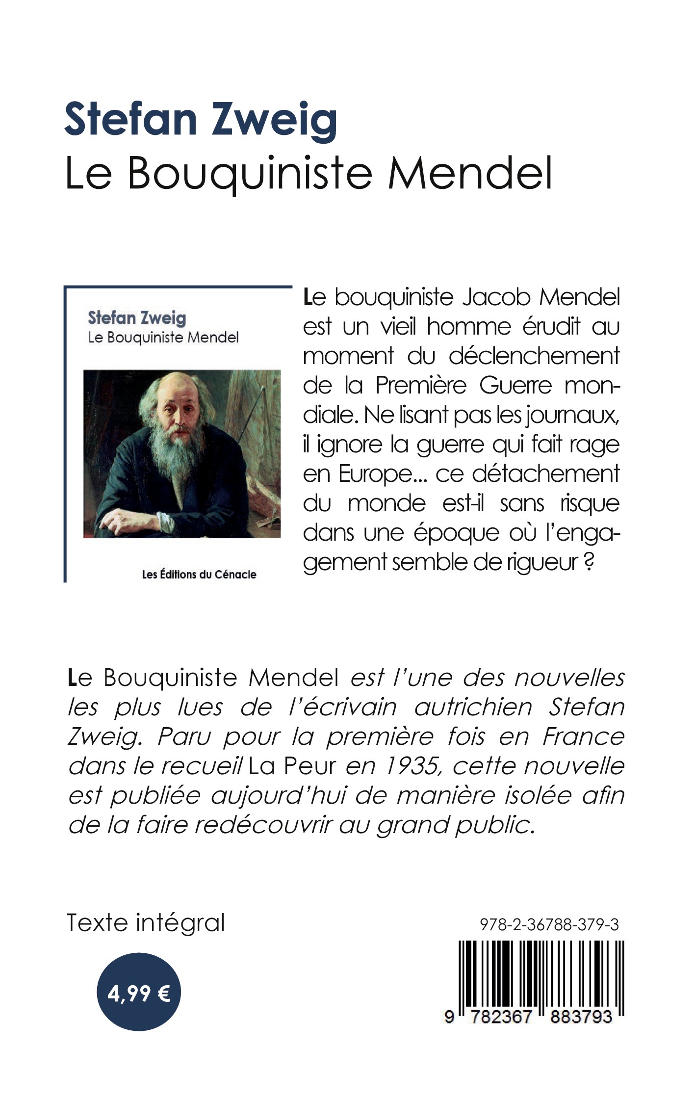 Le Bouquiniste Mendel - Stefan Zweig - CENACLE