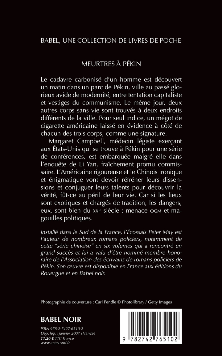 Meurtres à Pékin - Peter May, Ariane Bataille - ACTES SUD