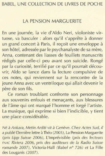 La Pension Marguerite - Metin Arditi, Metin Arditi - ACTES SUD