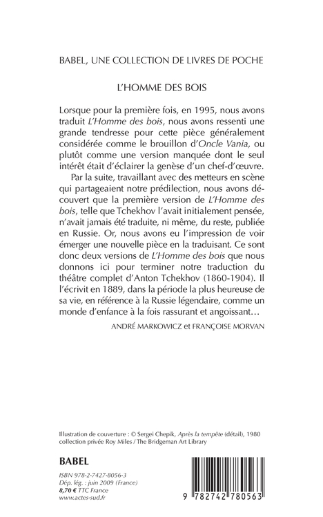 L'Homme des bois - Anton Tchekhov, Françoise Morvan, André Markowicz, Anton Tchekhov, André Markowicz, Françoise Morvan - ACTES SUD