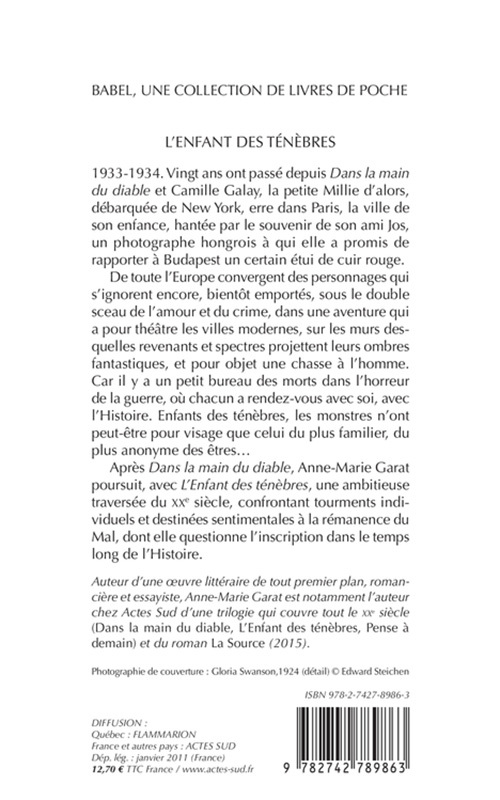 L'Enfant des ténèbres - Anne-Marie Garat, Anne-Marie Garat - ACTES SUD