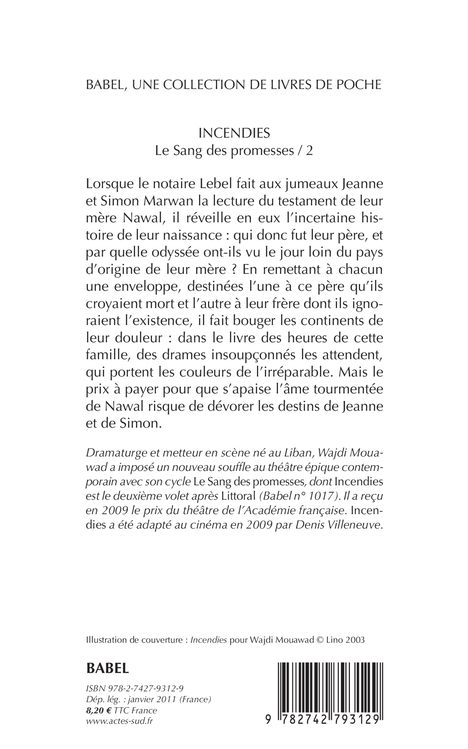 Incendies - Wajdi Mouawad, Wajdi Mouawad - ACTES SUD