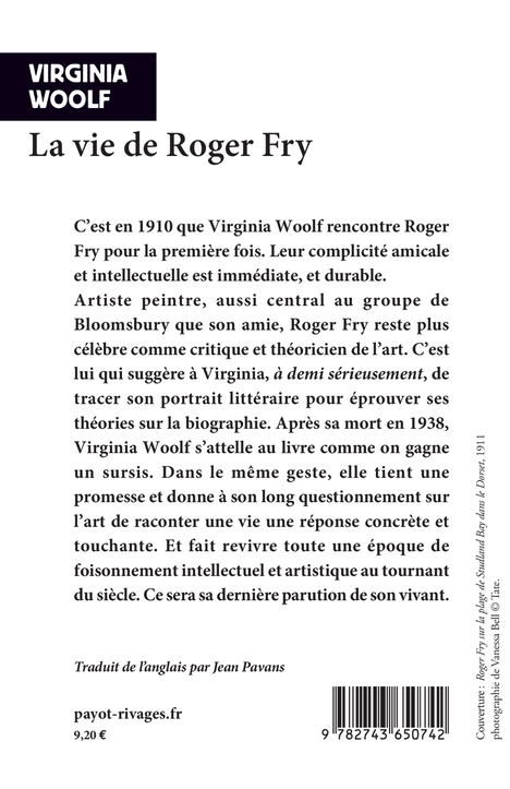 La Vie de Roger Fry - Virginia Woolf, Jean Pavans - RIVAGES
