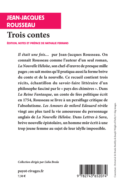 Trois contes - Jean-Jacques Rousseau, Nathalie Ferrand, Lidia Breda - RIVAGES