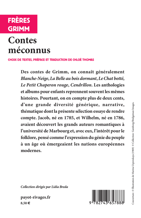 Contes méconnus - Jacob et Wilhelm Grimm, Chloé Thomas - RIVAGES