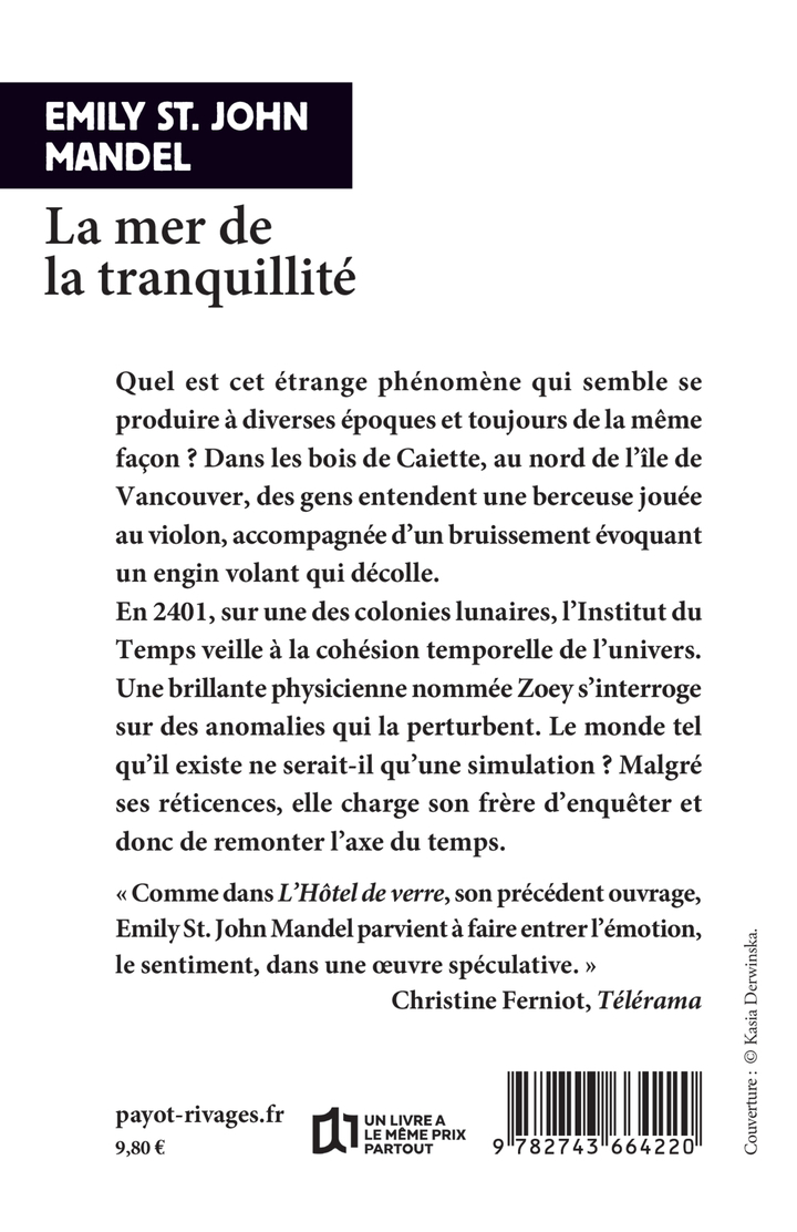 La Mer de la tranquillité - Emily St. john mandel, Gerard De cherge, Emily St. john mandel, Gerard De cherge - RIVAGES