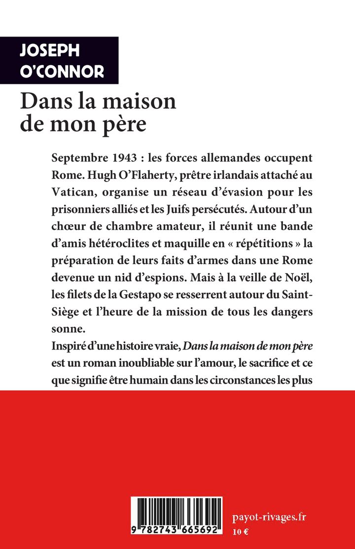 Dans la maison de mon père - Joseph O'Connor, Carine Chichereau, Joseph O'Connor, Carine Chichereau - RIVAGES