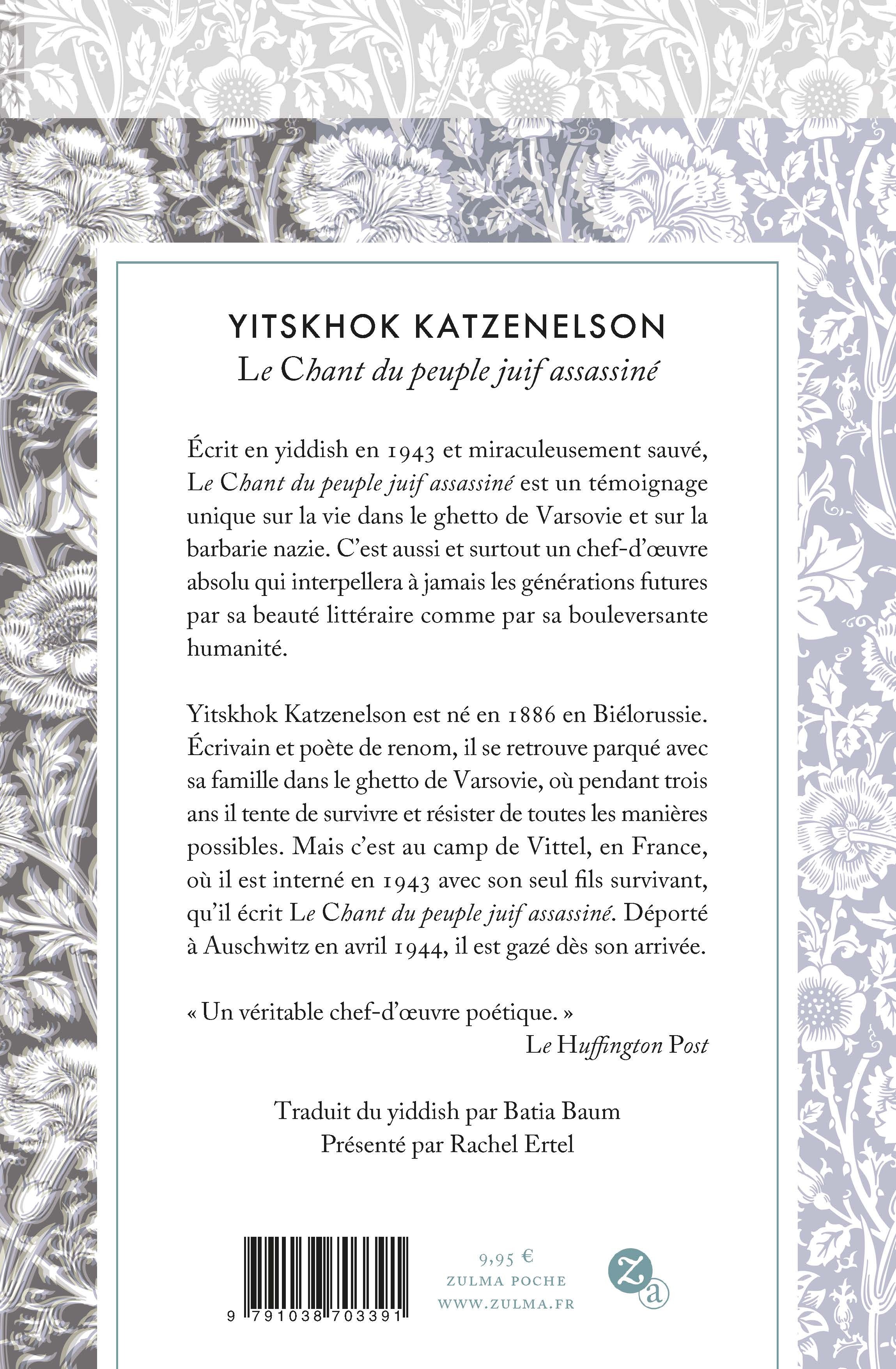 Le chant du peuple juif assassiné - Itzhak Katzenelson, Batia BAUM, Itzhak Katzenelson, Batia BAUM, Yitskhok Katzenelson - ZULMA