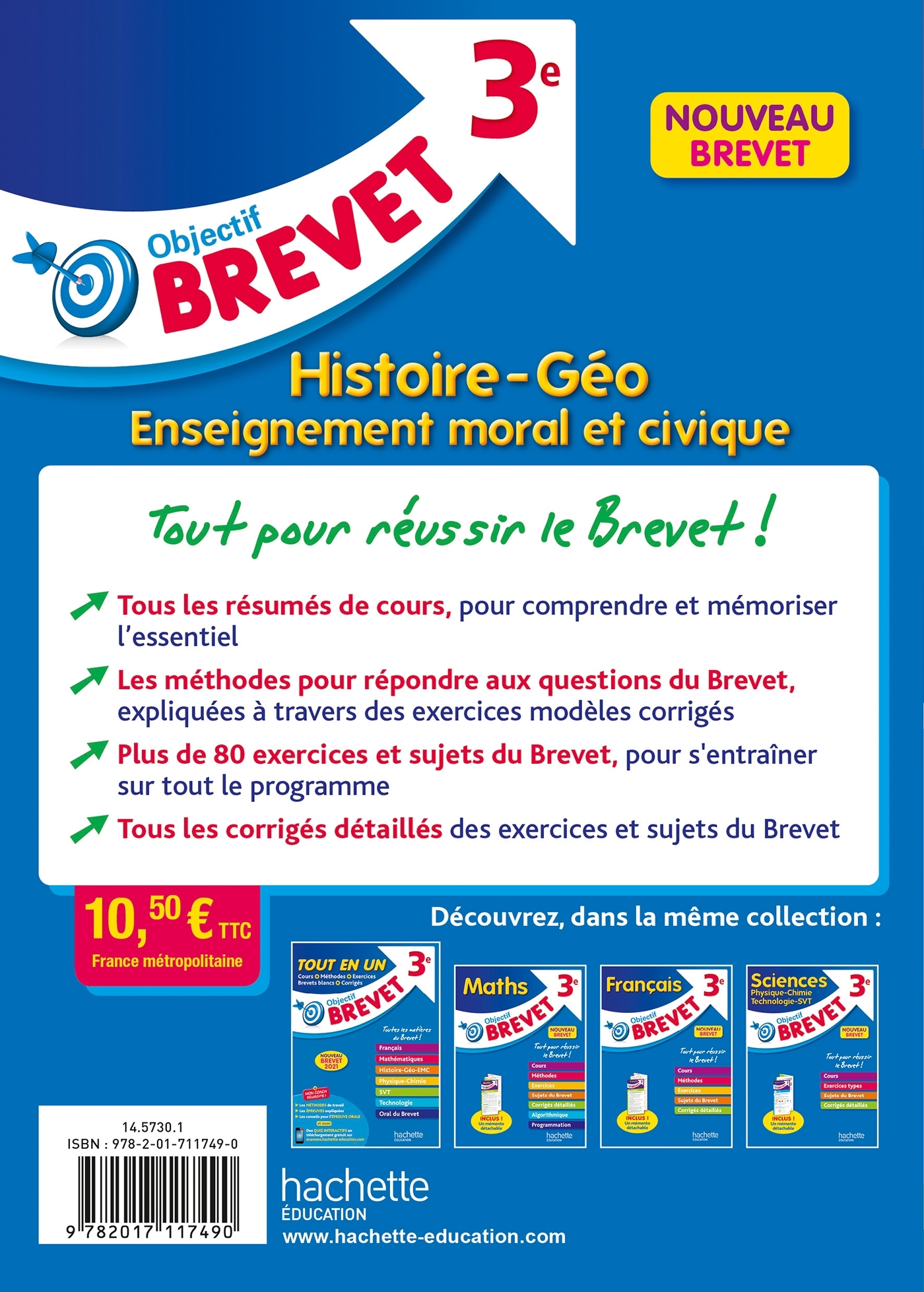 Objectif Brevet - Histoire - Géographie - Enseignement moral et civique - Laurent Bonnet - HACHETTE EDUC