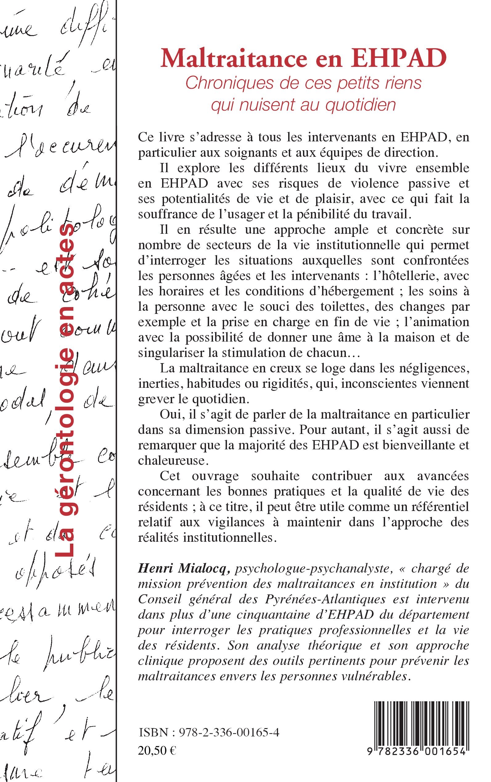 Maltraitance en EHPAD - Henri Mialocq - L'HARMATTAN