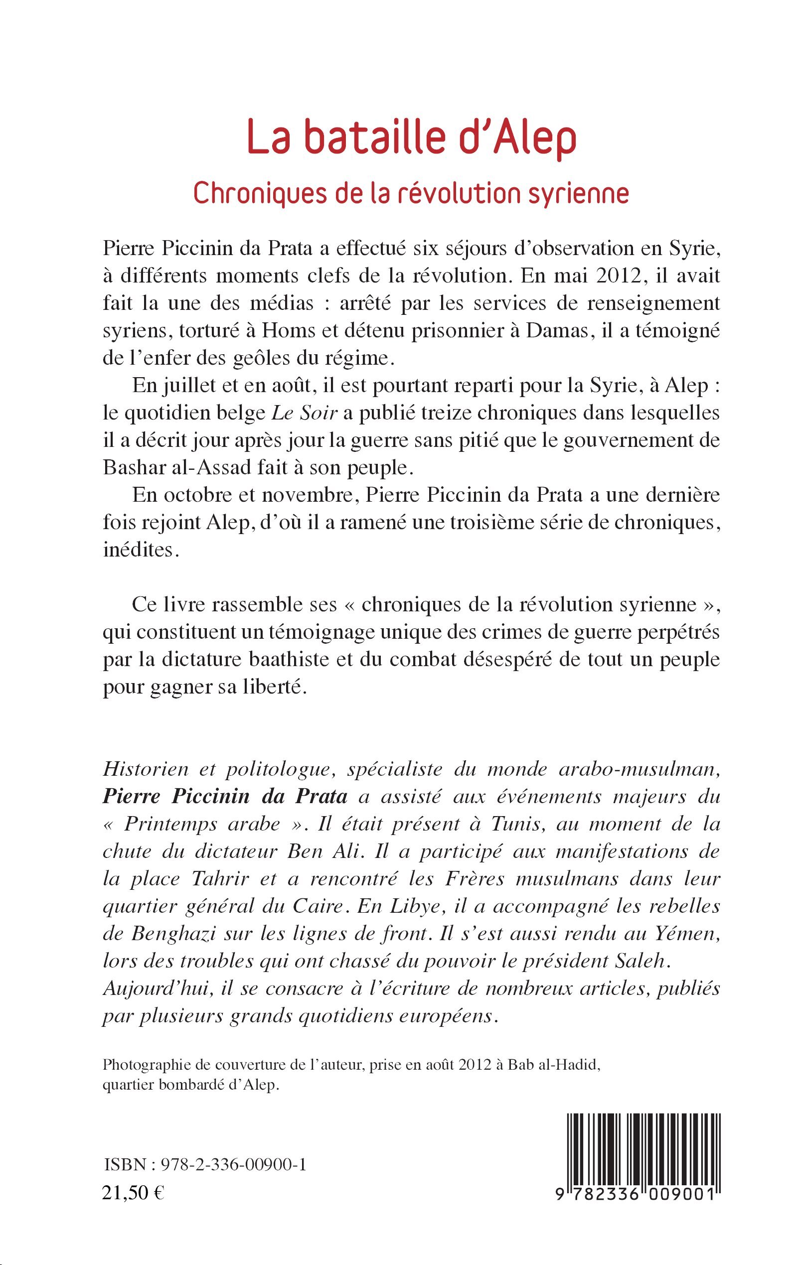La bataille d'Alep - Pierre Piccinin da Prata - L'HARMATTAN