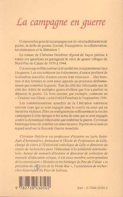 La campagne en guerre - Christian Defebvre - L'HARMATTAN