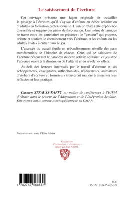 Le saisissement de l'écriture - Carmen Strauss-Raffy, Carmen Strauss raffy - L'HARMATTAN