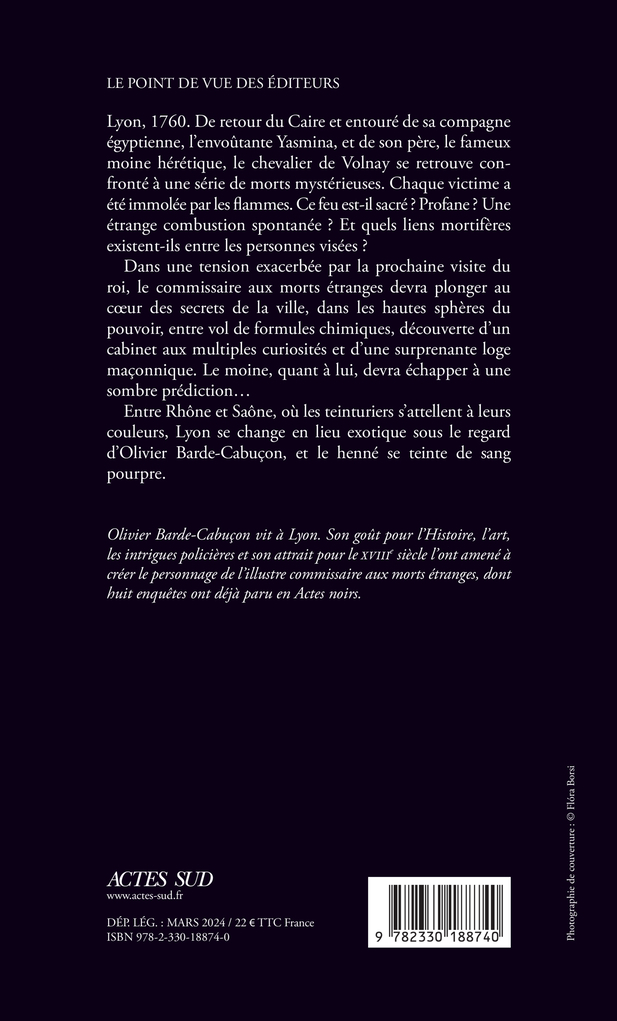 Les sept vies du moine - Olivier Barde-Cabuçon - ACTES SUD