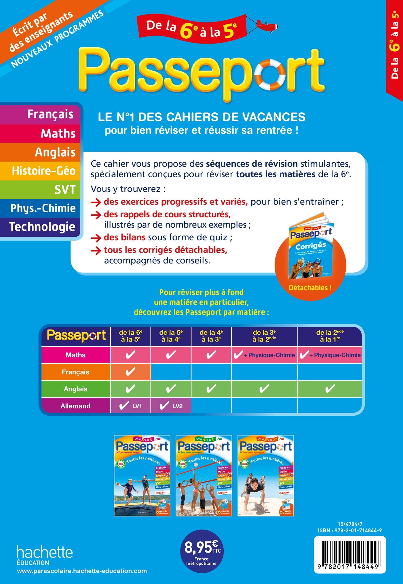 Passeport - Toutes les matières - De la 6e à la 5e - Cahier de vacances 2024 - LISLE/ROUSSEAU - HACHETTE EDUC